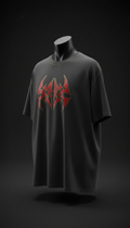 Oversized Tee with Blood Red Spiked Logo