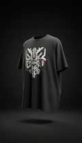 Obsidian Black Tee with Ash White Lettering