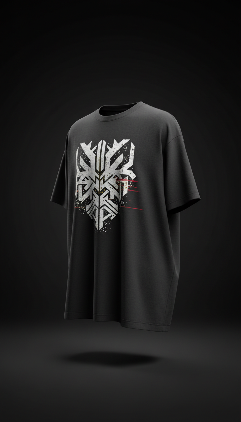 Obsidian Black Tee with Ash White Lettering